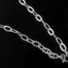 5.5mm Oval Flat Striped Cable 925 Sterling Silver Link Chain Necklace Polish