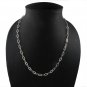 5.5mm Oval Flat Striped Cable 925 Sterling Silver Link Chain Necklace Polish