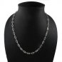 5.5mm Oval Flat Striped Cable 925 Sterling Silver Link Chain Necklace Polish