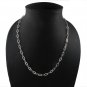 5.5mm Oval Flat Striped Cable 925 Sterling Silver Link Chain Necklace Polish