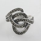 Intertwine Circle Knot Marcasite 925 Sterling Silver Ring