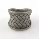 Karen Hill Tribe Cross Braid Weave Band 925 Sterling Silver Ring Free size 7.5