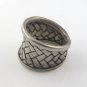 Karen Hill Tribe Cross Braid Weave Band 925 Sterling Silver Ring Free size 7.5