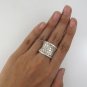 Karen Hill Tribe Cross Braid Weave Band 925 Sterling Silver Ring Free size 7.5