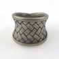 Karen Hill Tribe Cross Braid Weave Band 925 Sterling Silver Ring Free size 7.5