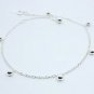10" Silver Bead Ball Dangle Sterling Silver Chain Anklet