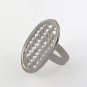 Karen Hill Tribe Flat Oval Basket Weave Sterling Silver Ring Handmade