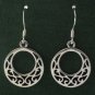 Circle Ring Filigree Sterling Silver Dangle Earrings Bali Black Oxidized