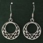 Circle Ring Filigree Sterling Silver Dangle Earrings Bali Black Oxidized