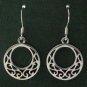 Circle Ring Filigree Sterling Silver Dangle Earrings Bali Black Oxidized