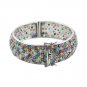 7" Circle Round Dot Cluster Multicolor Gemstone 925 Sterling Silver Bracelet