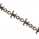 10" Fleur de Lis Link Chain 925 Sterling Silver Ankle Bracelet Anklet