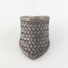 Karen Hill Tribe Pointed Basket Woven Braid Band 925 Sterling Silver Free Sz 7.5