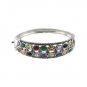 7" 8" Cluster Oval Dot Marcasite Row Band Gemstone 925 Sterling Silver Bangle