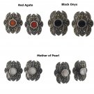 Flower Spider Dangle Marcasite 925 Sterling Silver Stud Earrings
