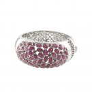 7" Round Band Gemstone Cluster Oval Wide 925 Sterling Silver Bangle
