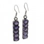 Long Bar Multi Stone Dangle 925 Sterling Silver Dangle Earrings