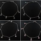 10inch Triangle Cubic Zirconia 925 Sterling Silver Chain Anklet Choose a Color
