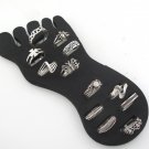 12 Bali Celtic Wire 925 Sterling Silver Toe Ring Pinky Lot Butterfly Adjustable