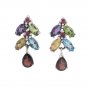 Dangle Garnet Multicolor Stone Grape Fruit 925 Sterling Silver Earrings