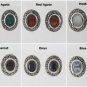 Oval Gem Stone Button Marcasite 925 Sterling Silver Stud Earrings