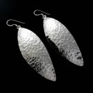 Long Marquise Hammerred 925 Sterling Silver Karen Hill Tribe Dangle