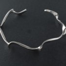 6.5" Twist Wave Spiral Swirl 925 Sterling Silver Cuff Bracelet