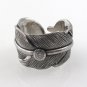 White CZ Bird Feather Leaf Wrap 925 Sterling Silver Ring Free Size