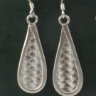 Basket Weave Flat Teardrop 925 Sterling Silver Earrings Karen Hill Tribe