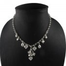 Cluster Love Heart Teardrop 925 Sterling Silver Shiny Link 5mm Chain Necklace