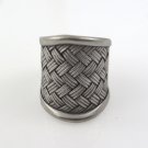Karen Hill Tribe Double Weave Band Sterling Silver Ring Handmade Free Size 8