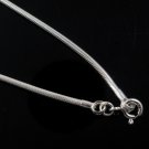 1.5mm Flat Snake 925 Sterling Silver Shiny Chain Necklace