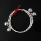 2pcs 3mm Round Baby Bangle Pair Ball Bell 925 Sterling Silver Gift Polish