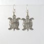Turtle Tortoise 925 Sterling Silver Dangle Earrings Thai Karen Hill Tribe
