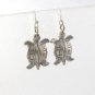 Turtle Tortoise 925 Sterling Silver Dangle Earrings Thai Karen Hill Tribe