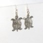 Turtle Tortoise 925 Sterling Silver Dangle Earrings Thai Karen Hill Tribe
