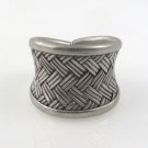 Karen Hill Tribe Multi Line Cross Weave 925 Sterling Silver Ring Free size 10