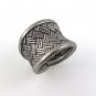 Karen Hill Tribe Multi Line Cross Weave 925 Sterling Silver Ring Free size 10