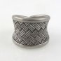 Karen Hill Tribe Multi Line Cross Weave 925 Sterling Silver Ring Free size 10