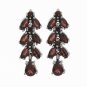 Long Leaf Vine Teardrop Gemstone 925 Sterling Silver Earrings