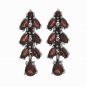Long Leaf Vine Teardrop Gemstone 925 Sterling Silver Earrings