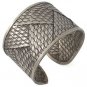 7" Zigzag Braid Stripe Woven 925 Sterling Silver Cuff Band Open Bracelet Flat