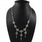 20" Circle Round Concho Button Tribal Bird Feather Sterling Silver Necklace