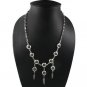 20" Circle Round Concho Button Tribal Bird Feather Sterling Silver Necklace