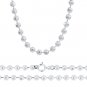 4mm Diamond Cut Bead Round Ball Bar Link Chain 925 Sterling Silver Necklace