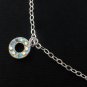 10.5" Donut Circle Dangle 925 Sterling Silver Chain Anklet