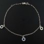10.5" Donut Circle Dangle 925 Sterling Silver Chain Anklet