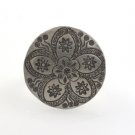Karen Hill Tribe Flower Hammer Round Circle Sterling Silver Ring Sz 5.5