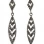 Multi Layer Marquise Dangle Vintage Marcasite 925 Sterling Silver Earrings