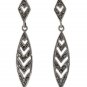 Multi Layer Marquise Dangle Vintage Marcasite 925 Sterling Silver Earrings